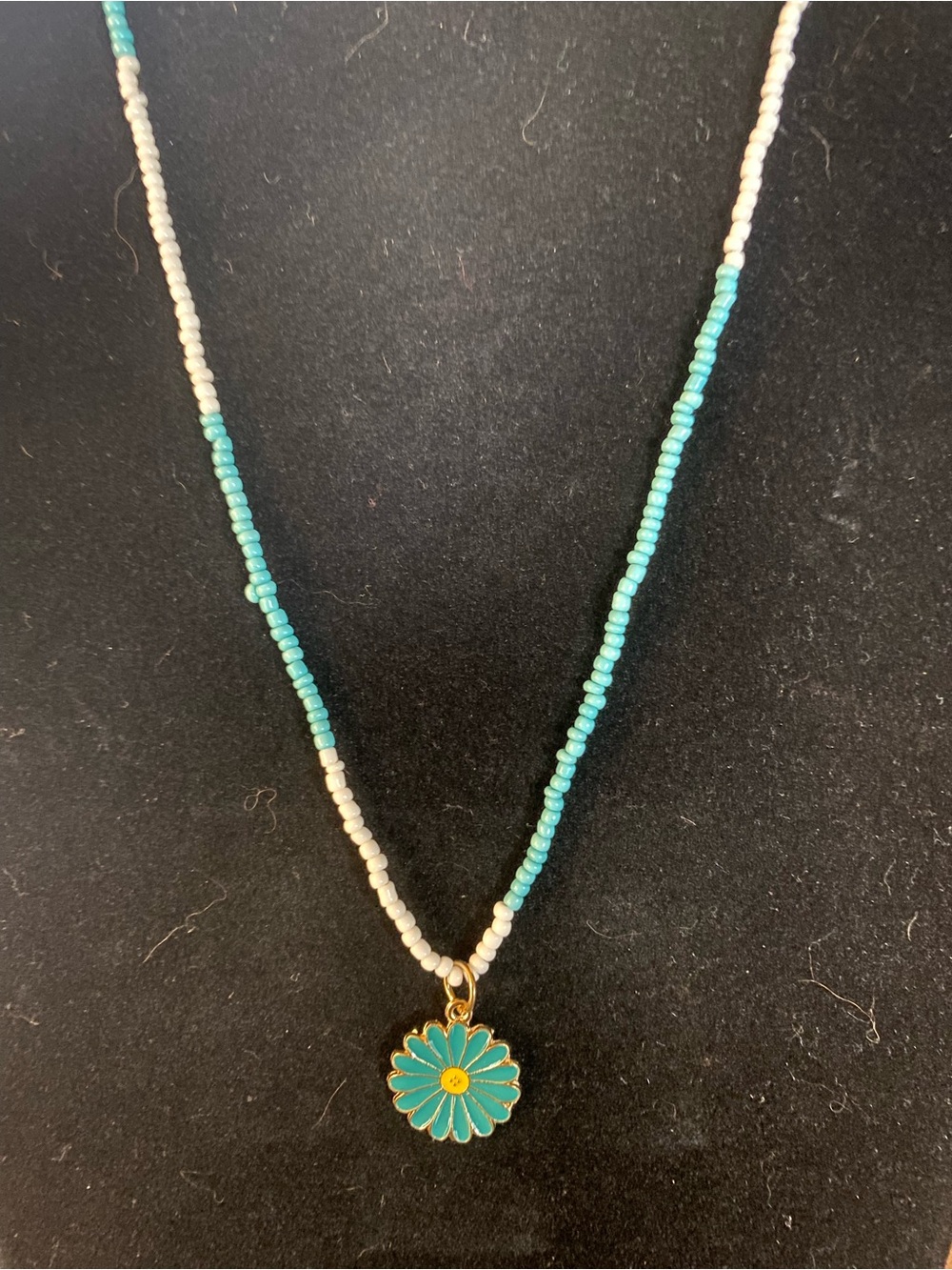 Beaded Necklace with flower pendant